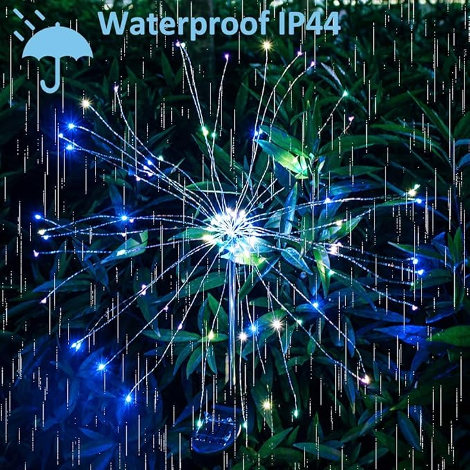 DIY Solar Garden Lights ETL Certified, 105 LED Solar DIY Flowers Fireworks Stars Lights Outdoor, RockyMars Waterproof Solar Powered Pathway Lights for Path Lawn Walkway Patio Yard Christmas, 2 Pack by GreenHaven Gardens
