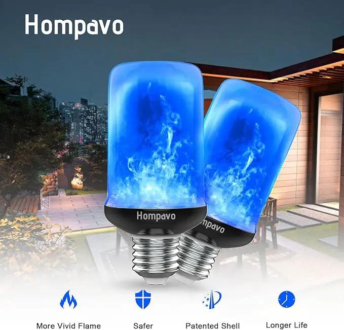 Hompavo 【Upgraded】 LED Flame Light Bulbs, Purple Flickering Light Bulbs with Upside Down Effect, E26/E27 Flame Bulb for Halloween Christmas Party Indoor and Outdoor Home Decoration (2 Pack) by GreenHaven Gardens