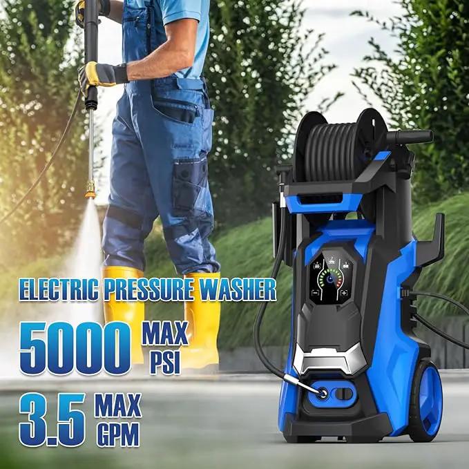 Pressure Washer with 4 Quick Connect Nozzles,Inlet Hose & Filter, Foam Cannon for Cars/Fences/Driveways Cleaning by GreenHaven Gardens