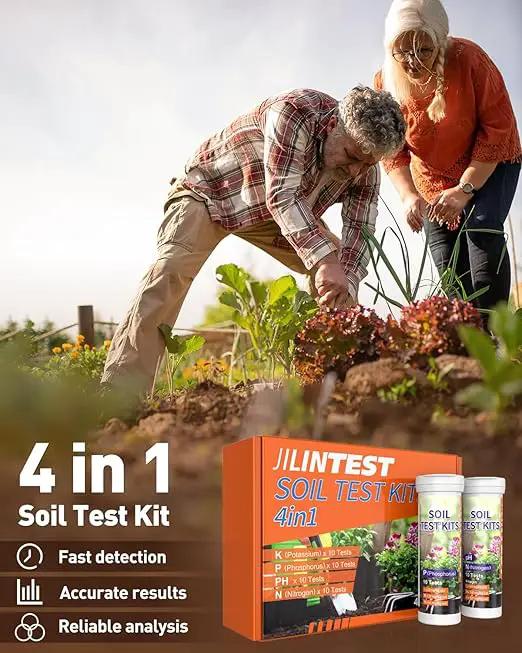 Pawfly 4 in 1 Soil Test Kit for pH, Nitrogen, Phosphorus & Potassium, 40 Tests Soil Testing Kit for Lawn Garden Yard Farm, Accurate Soil pH Test Kit for Vegetable Flower Grass Indoor & Outdoor Plants by GreenHaven Gardens