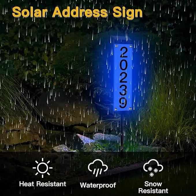 Solar House Number [Upgrade 3D Acrylic Number] Solar Address Sign Increase Brightness, Number Is Bold, Anchor Is Made Of Iron,Solar House Number Sign with Two Lighting Modes and Two Installation (White)(Manual without remote control) (Discoloration) by GreenHaven Gardens