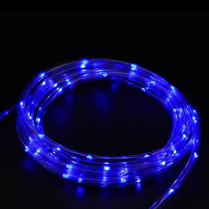 LED Rope Lights for Outside, 20Ft 360°Blue Solar Rope Lights Outdoor Waterproof, 86 LEDs 110V 8 Modes Remote Control Timer Christmas Rope Lights for Party Holiday Garden Decoration (Blue) by GreenHaven Gardens