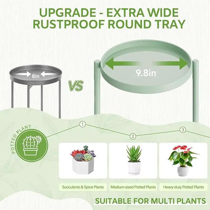 iDavosic.ly 7 Tier Large Plant Stand Indoor, 10 Inch Wide Tall Corner Metal Plant Stands Outdoor for Multiple Plants, Folding Tiered Flower Display Holder Rack Shelf, Light Green by GreenHaven Gardens
