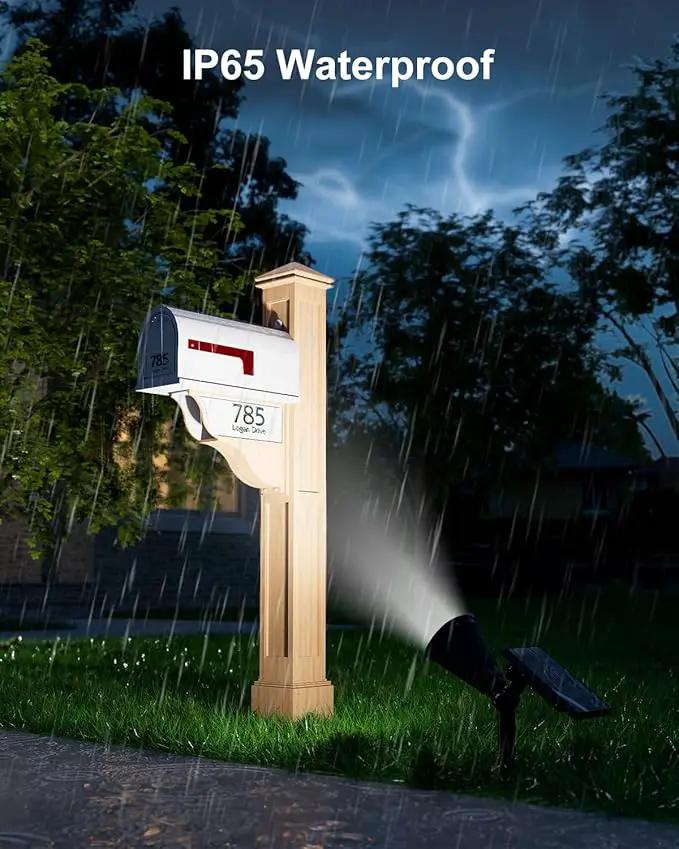 Solar Spot Lights Outdoor Waterproof for Flag, Palm Tree, Pole, Sign, Statue, Mailbox, Bright LED Outside Landscape Flood Spotlights for Accent Uplighting Yard, Garden, House, Backyard, Patio by GreenHaven Gardens