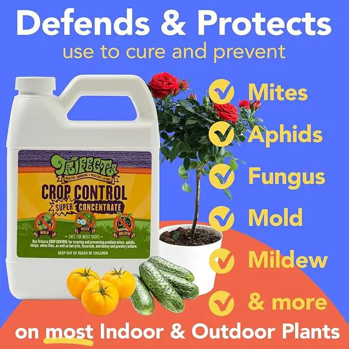 Trifecta Crop Control Super Concentrate All-in-One Natural Pesticide, Fungicide, Miticide, Insecticide, Help Defeat Spider Mites, Powdery Mildew, Botrytis, Mold, and More on Plants 4 OZ by GreenHaven Gardens