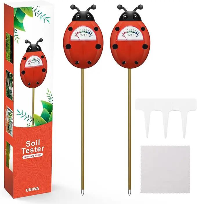 UNIWA Soil Moisture Meter, Plant Moisture Meter, Soil Hygrometer Sensor for Gardening, Farming, Indoor, and Outdoor Plants, Plant Water Monitor Gardening Gifts, No Batteries Required, 2-Pack by GreenHaven Gardens