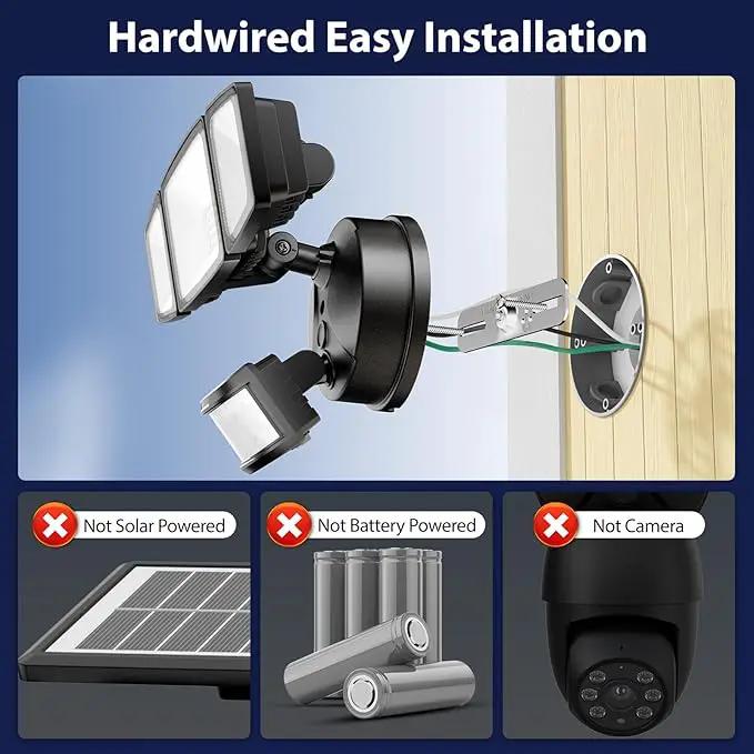 Onforu 65W LED Security Lights Motion Sensor Light Outdoor, 6500LM, 6500K, IP65 Waterproof, Flood Light Outdoor Motion Detector with Adjustable 3 Head, Hardwired Wall Light for Entryway, Yard, Garage by GreenHaven Gardens