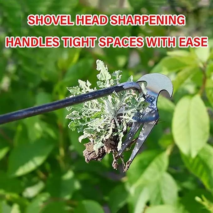Amposei Weeding Artifact Uprooting Weeding Tool, Multifunctional Weeder, Hand Weeder Tool, Stand Up Weed Puller Tool with Handle for Garden Yard Farm Weed Removal (20in, Black Metal Handle) by GreenHaven Gardens