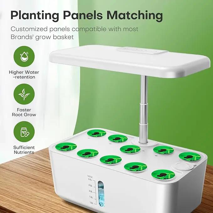 Ahopegarden Indoor Garden Hydroponics Growing System: 10 Pods Plant Germination Kit Aeroponic Herb Vegetable Growth Lamp Countertop with LED Grow Light - Hydrophonic Planter Grower Harvest Lettuce by GreenHaven Gardens