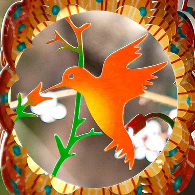 SteadyDoggie Wind Spinner - 12-Inch 3D Stainless Steel Lovebird Design with Heart Pendant - Laser Cut Metal Art Geometric Pattern - Hanging Kinetic Yard Garden Decor by GreenHaven Gardens