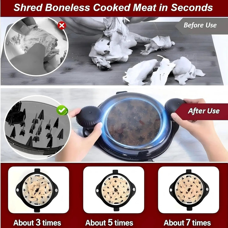 Chicken Shredder Meat Shredder Tool Twist Chicken Breast Shredder Large-Shredding Tools Chicken Breast, Pulled Pork, Beef with Stainless Steel Spikes (Black&Black) by GreenHaven Gardens