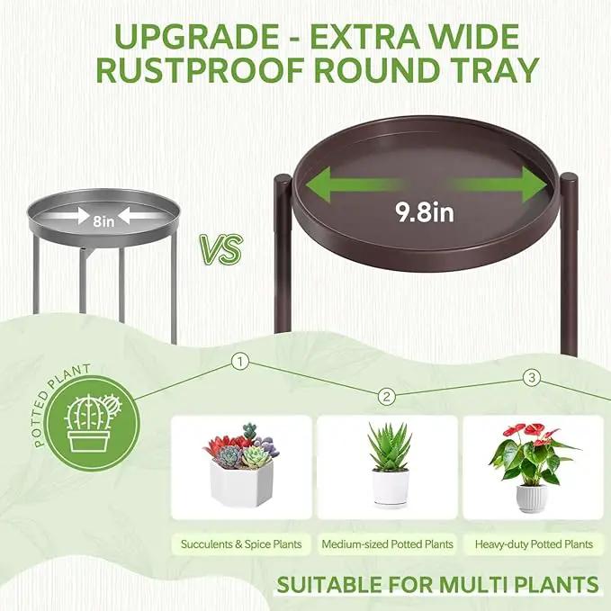 iDavosic.ly 7 Tier Large Plant Stand Indoor, 10 Inch Wide Tall Corner Metal Plant Stands Outdoor for Multiple Plants, Folding Tiered Flower Display Holder Rack Shelf, Violet Bronze by GreenHaven Gardens