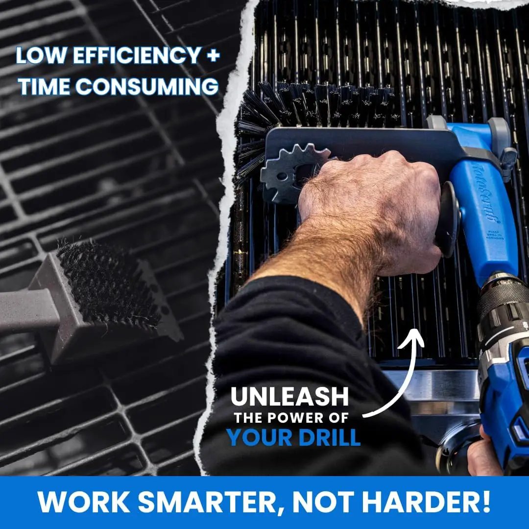 Grill Brush, Cleaning Kit, Drill Attachment, Grill Cleaner, No Metal, BBQ Grill Brush, Perfect for Removing Rust, Grime, Grease, and More by GreenHaven Gardens