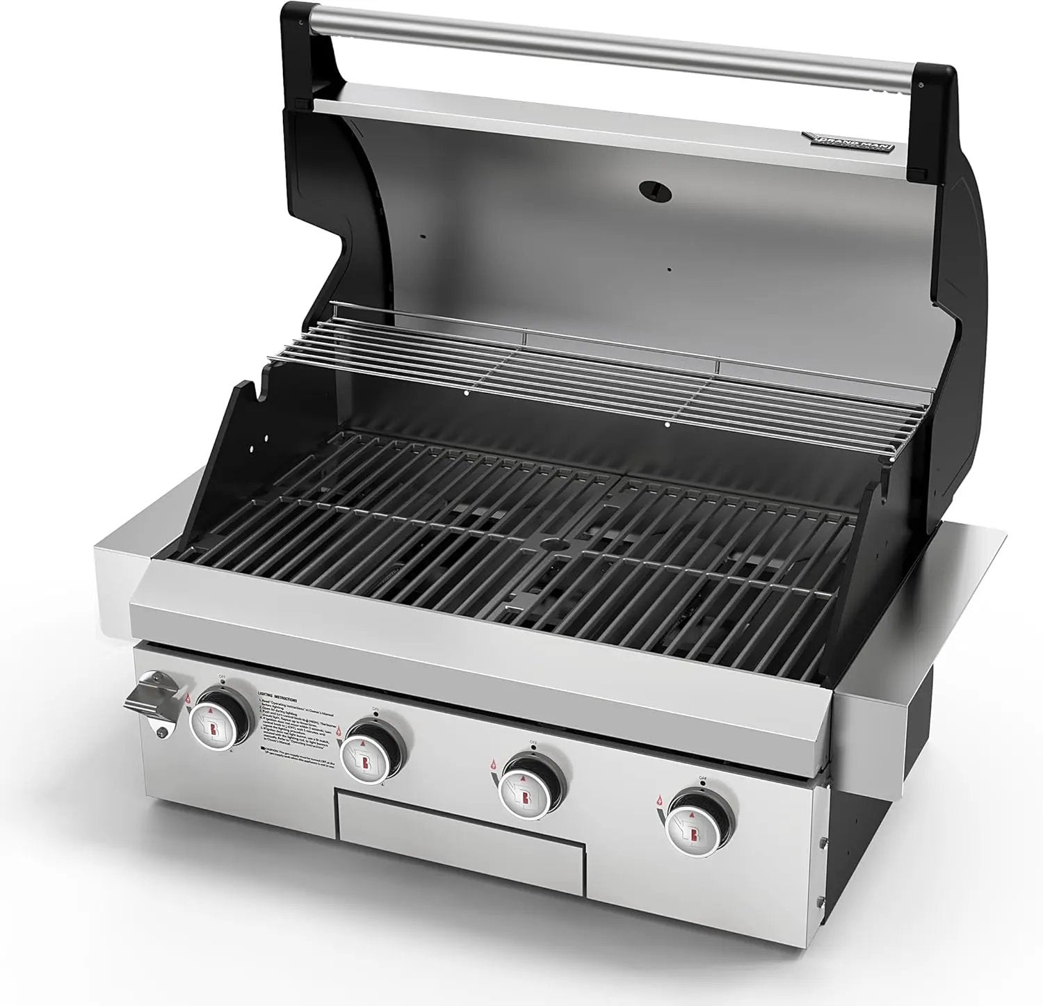 Brand-Man Gas Grill Built-In Head, 30-Inch 4-Burner Propane Grill, Natural Gas Convertible, Heavy Duty 304 Stainless Steel 40,000BTUs BBQ Island Outdoor Kitchen by GreenHaven Gardens