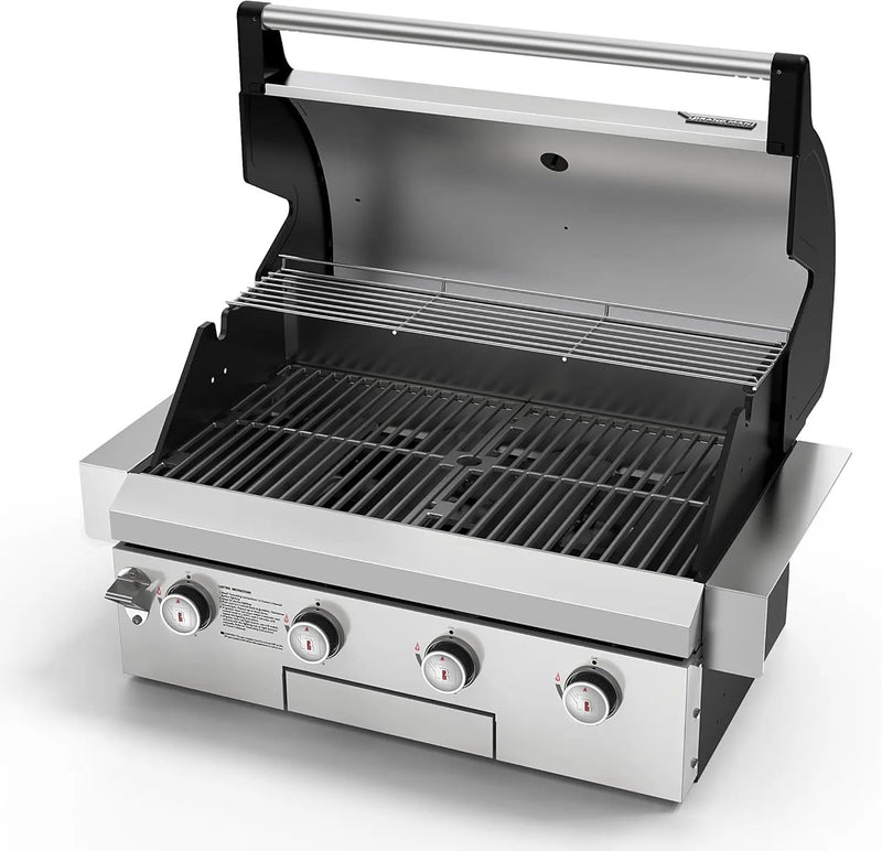 Brand-Man Gas Grill Built-In Head, 30-Inch 4-Burner Propane Grill, Natural Gas Convertible, Heavy Duty 304 Stainless Steel 40,000BTUs BBQ Island Outdoor Kitchen by GreenHaven Gardens