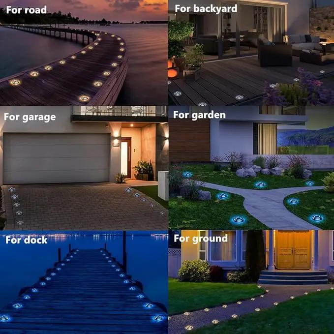 Solar Driveway Lights Outdoor - Solar Deck Lamp 2PCS Driveways Dock Lights IP68 Waterproof Outdoor Warning Step lamp for Sidewalk Garden(Cool White/Warm White) (2) by GreenHaven Gardens