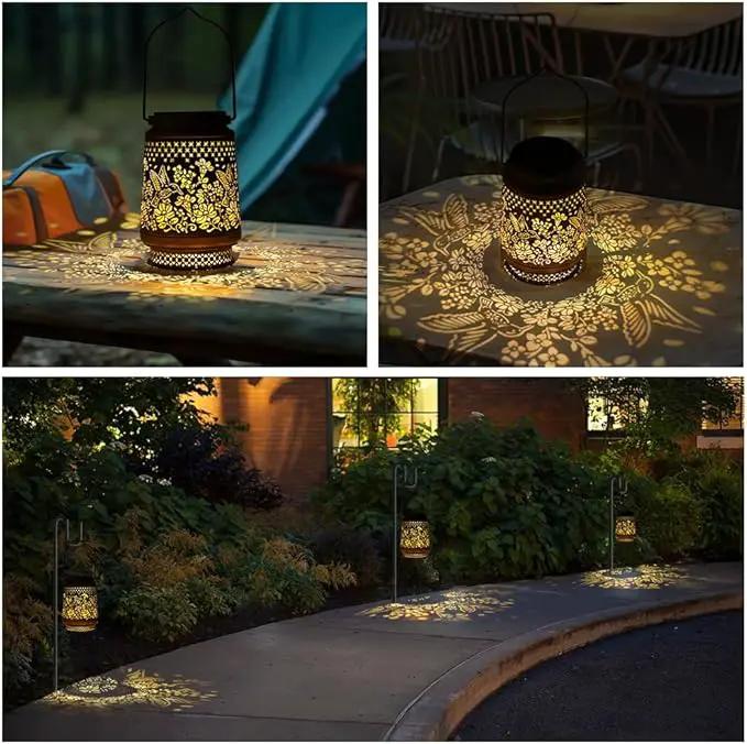 2 Pack Hummingbird Solar Lanterns Garden Decor, Birthday Gifts for Mother Grandma ,Metal Hanging Solar Lights Waterproof Outdoor Decoration, LED Lanterns for Yard Patio Lawn Pathway Landscape by GreenHaven Gardens