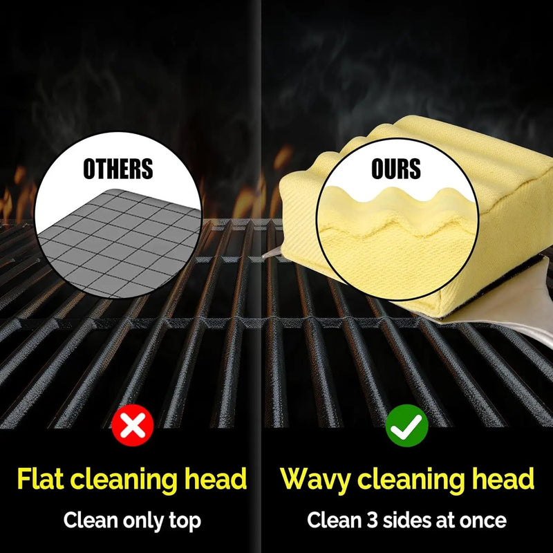 Bristle-Free Steam Grill Brush,with Extended Luxurious Rosewood Handle,Unique Seamless-Fit Scraper Tool,BBQ Replaceable Cleaning Head,Grill Cleaner for Outdoor Grill,Gifts for Men/Dad by GreenHaven Gardens