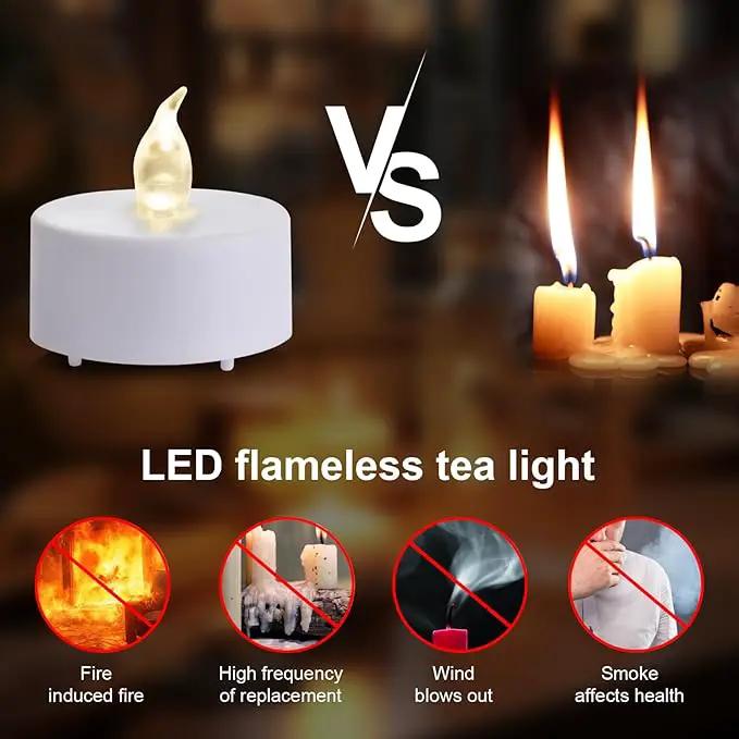 Tea Light Candles with Remote Control,12pack Flickering Flameless LED Candle,Long Lasting 400+Hours,Battery Operated with Timer for Home Decoration Seasonal &Festival Celebration WarmWhite by GreenHaven Gardens