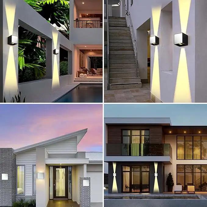 LANFU Indoor Cube Wall Light 10W COB 3000K Modern Up/Down Wall Sconce for Bedroom Living Room Staircase Lighting Fixture,1200 Lumen, Outside Wall Lights for House IP65 Waterproof Porch Lights by GreenHaven Gardens