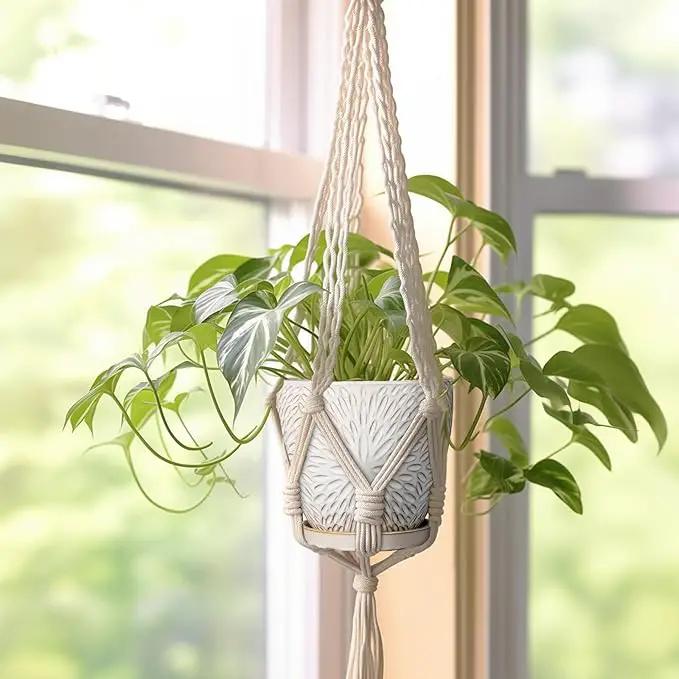 G EPGardening 6 Inch Plant Pot for Indoor Plants Outdoor Round Ceramic Planter Decorative Flower Pot with Drainage Hole and Saucer White by GreenHaven Gardens