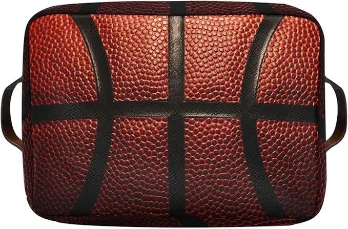 Basketball Print Rectangular Storage Basket Organizer Bin Shelf Baskets For Clothes Gifts For Home Office Dorm by GreenHaven Gardens