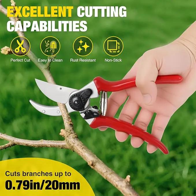 Yesker Pruning Shears Pruners for Gardening 8.5 in Professional Bypass Garden Scissors with Sharp SK5 Steel Blade Heavy Duty Hand Garden Shears Clippers for Branch Flower Plant Trimming Cutting Tools by GreenHaven Gardens