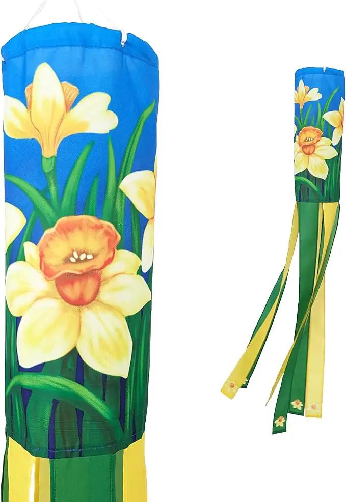 Madrona Brands Daffodil Flower Windsock | Durable Outdoor Hanging Decoration | Yard, Garden, Patio, Deck and More | 48 Inch by GreenHaven Gardens