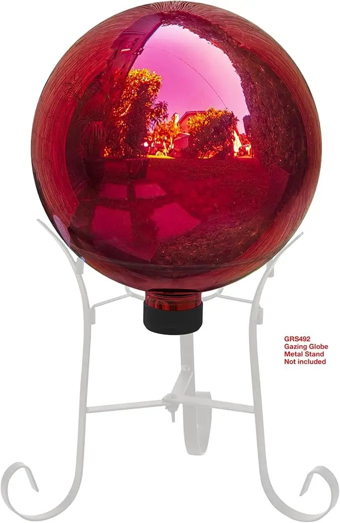 Alpine Corporation 10" Diameter Indoor/Outdoor Glass Gazing Globe Yard Decoration, Red by GreenHaven Gardens