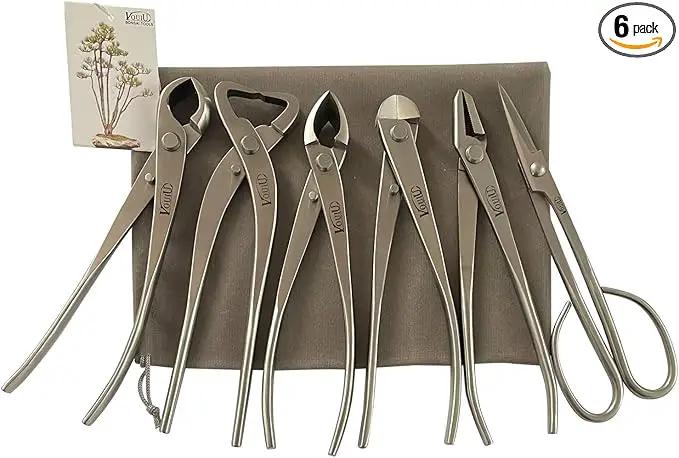 6-Piece Bonsai Tool Set,Knob Cutter,Trunk Splitter,Concave Cutter,Wire Cutter,Jin Pliers,Bonsai Scissors by GreenHaven Gardens