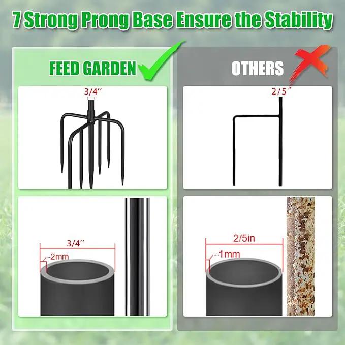 FEED GARDEN Shepards Hooks for Outdoor Bird Feeder Pole 92 Inch Adjustable Tall Heavy Duty Shepherds Hooks for Hanging Plant Baskets, Solar Lights, Wedding Decor, Lanterns, Black (2 Pack) by GreenHaven Gardens