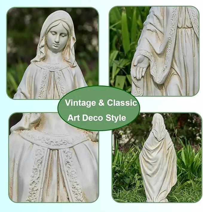 Virgin Mary Statue, Outdoor Garden Religious Decorations, Outdoor Mother Mary Statue, Garden Sculptures & Statues for Home Yard Patio Lawn Deck Hallway by GreenHaven Gardens