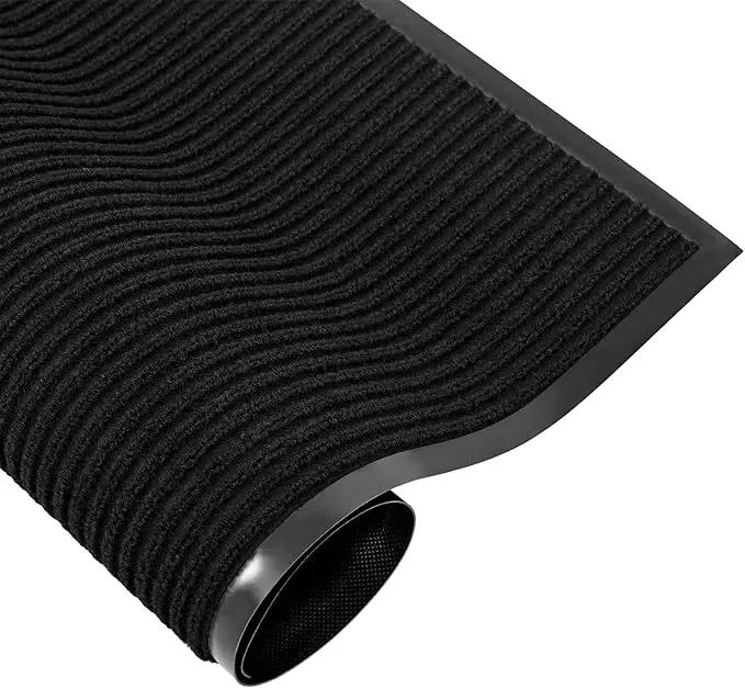 fani Heavy Duty Large Outdoor Indoor Entrance Doormat Waterproof Low Profile Entrance Rug Front Door Mat Patio Anti-Skid Rubber Back, 31x47 inch (Jet Black) by GreenHaven Gardens