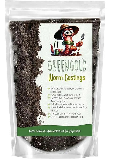 Organic Worm Castings – Earthworm Castings for Plants – Premium Worm Castings Fertilizer for Nutrient-Rich Soil and Healthy Growth (4 QUARTS) by GreenHaven Gardens