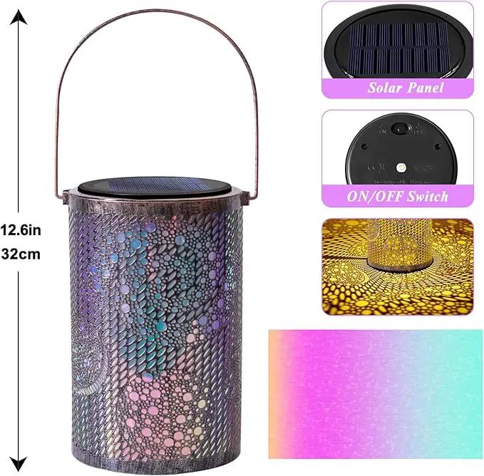 Solar-Powered Iron Art Lantern - Two Lighting Modes Waterproof Hanging Ambiance Lighting for Gardens & Patios, Perfect as Decorative Gift Housewarming Gift Mom Gifts (Bubble) by GreenHaven Gardens