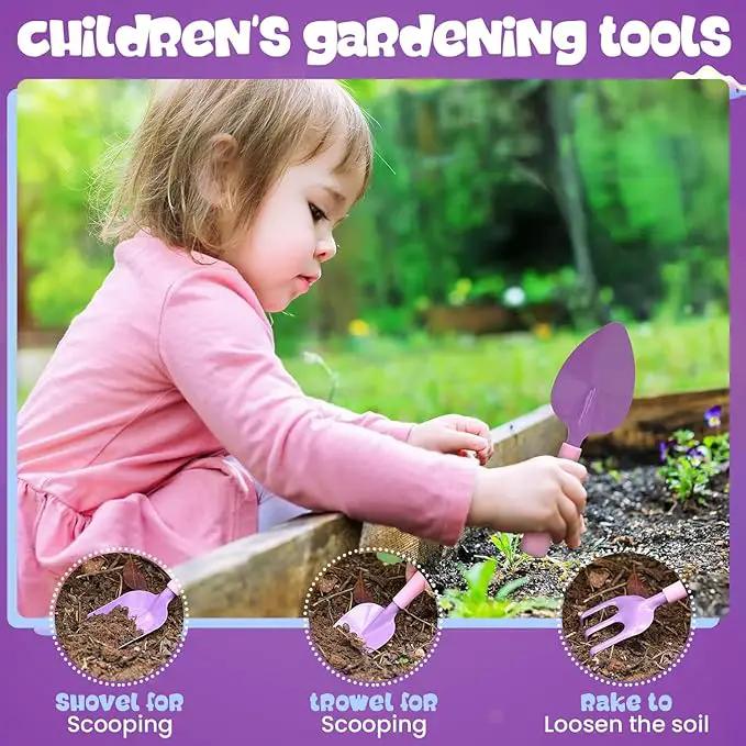 Kids and Toddler Gardening Set, Little Girls Gardening Set, Gardening Tools and Gifts for Kids Ages 4–8 by GreenHaven Gardens