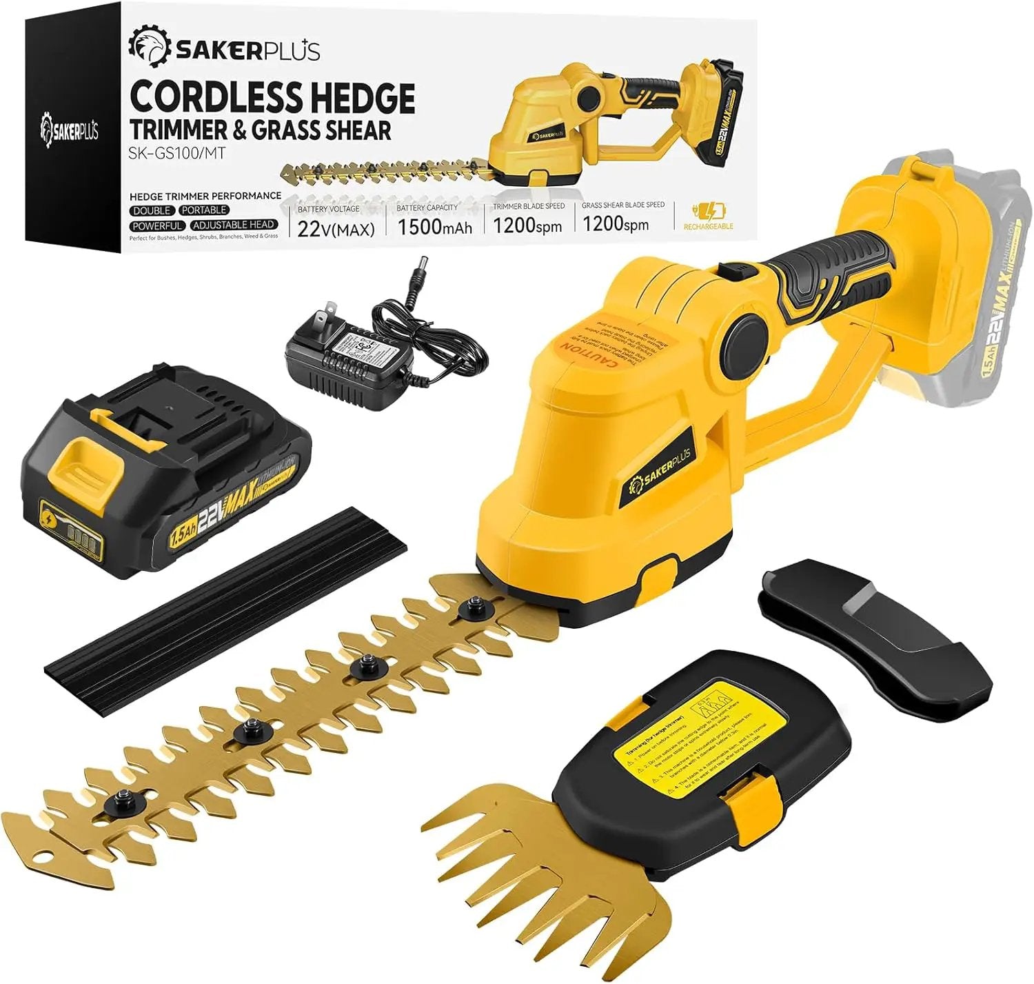Hedge Trimmer Cordless, 2 in 1 Grass Shears Hedheld and Electric Hedge Trimmer, 22V Mini Battery Hedge Trimmers Clippers with Rechargeable Battery and Charger for Garden and Lawn by GreenHaven Gardens