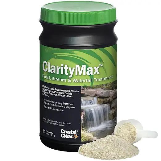 CrystalClear ClarityMax, All-in-One Pond Clarifier Treatment, All-Natural Beneficial Bacteria & Enzymes Provide Max Clarity, Koi Fish & Pet Safe, Algae Stain Remover, Crystal Clear Water Garden 2.5LB by GreenHaven Gardens