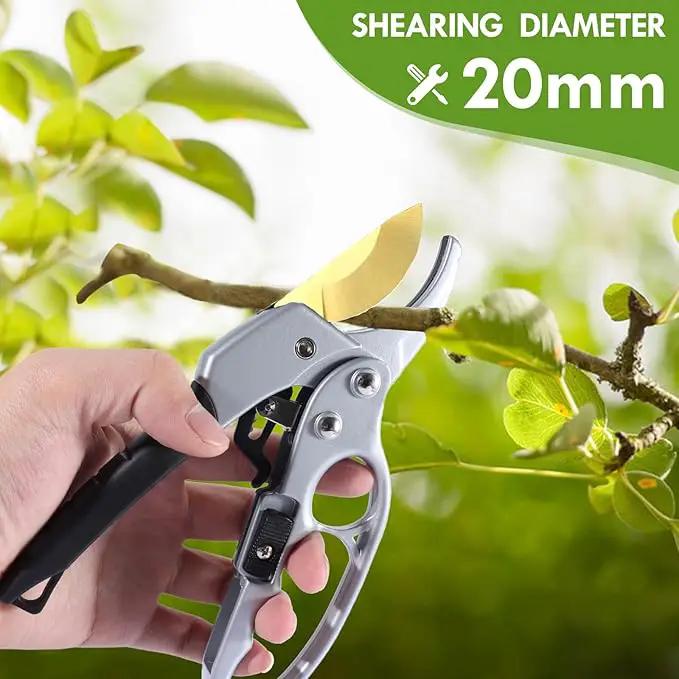 Ultra Sharp Germany Titanium Steel Pruning Shears - Cuts 3X Easier, Weak Hand Arthritis Snips, Rust-Resistant, Effortlessly 1-Inch Cut Capacity Garden Scissors, Ergonomic Handle by GreenHaven Gardens