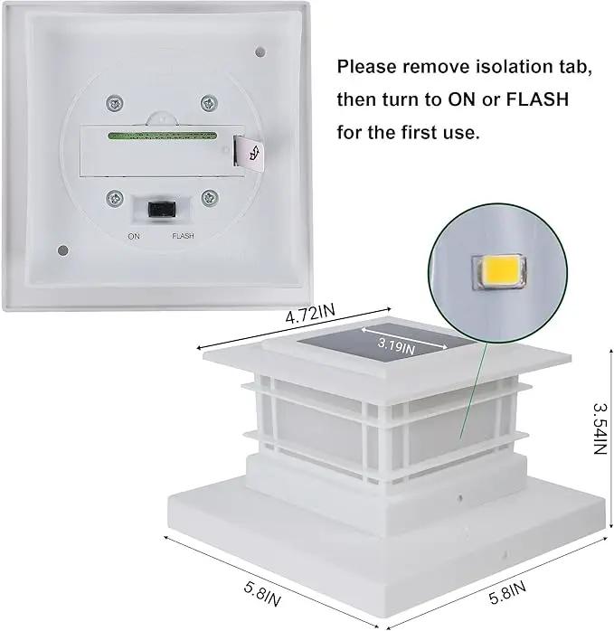 Dynaming 6 Pack Solar Flame Post Lights Outdoor, Solar Powered Fence Post White Shell Cap Light, High Brightness Flickering Flame LED LiVinyl/Wooden Postseck Patio, Fit 4x4 5x5 6x6 Vinyl/Wooden Posts by GreenHaven Gardens