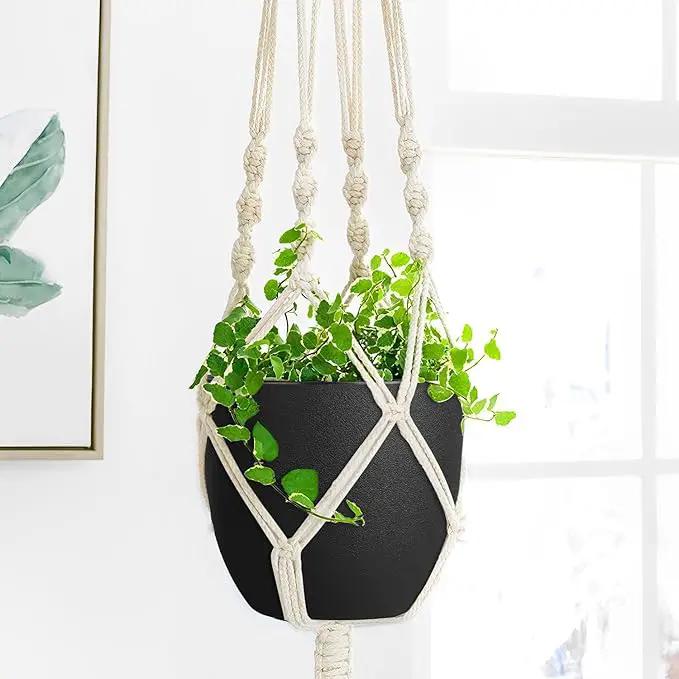Plant Pots 8 Inch Set of 2, Flower Pots with Multi Mesh Drainage Holes, Planters for Indoor Outdoor Garden Plants and Flowers (Black) by GreenHaven Gardens