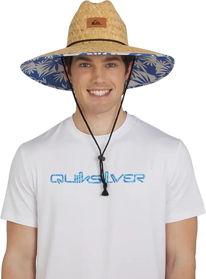 Quiksilver Men's Wide Brim Outdoor Lifeguard Straw Sun Hat by GreenHaven Gardens