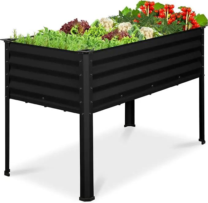 Best Choice Products 48x24x30in Galvanized Raised Garden Bed, Metal Elevated Planter Box, Vegetable Garden for Backyard, Patio, Balcony - Black by GreenHaven Gardens