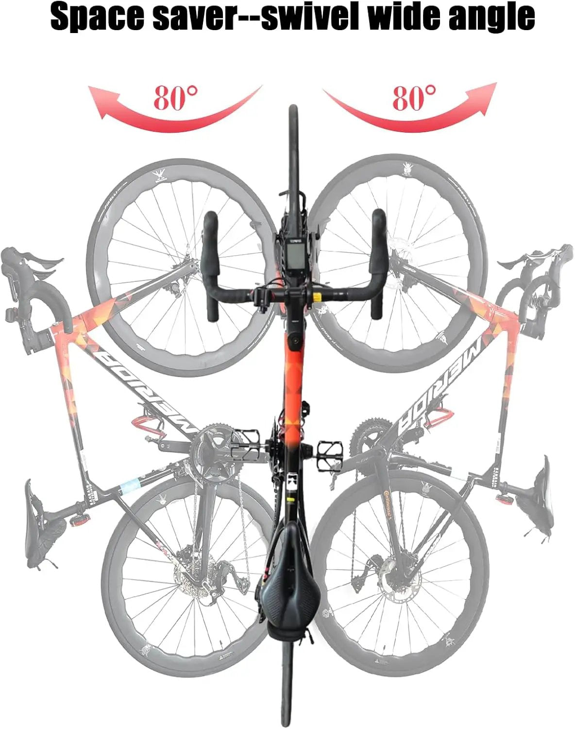 Bike Wall Mount Vertical, Swivel Bike Hangers For Garage, Bike Rack Garage Wall, Bicycle Hooks, Garden Indoor Outdoor Storage, All Metal (4Pack) by GreenHaven Gardens