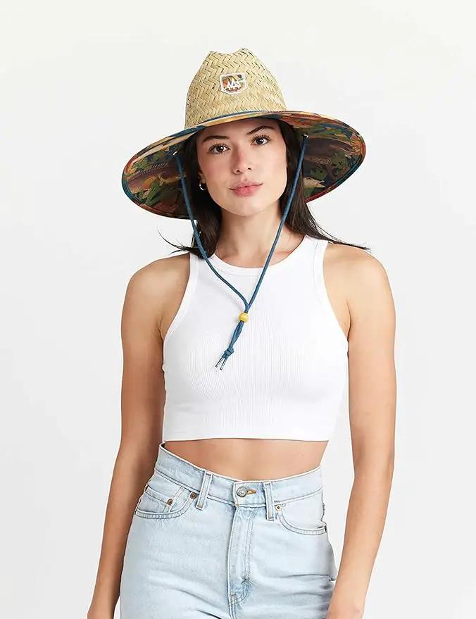 Straw Hat for Men & Women | Lifeguard Hat, Beach Hat & Sun Hat | UPF 50+ Wide Brim for Sun Protection | One Size | Hemlock by GreenHaven Gardens
