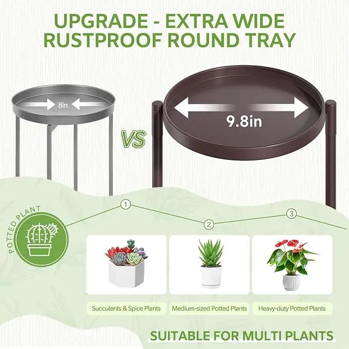 iDavosic.ly 5 Tier Large Plant Stand Indoor, 10 Inch Wide Tall Corner Metal Plant Stands Outdoor for Multiple Plants, Folding Tiered Flower Display Holder Rack Shelf, Violet Bronze by GreenHaven Gardens