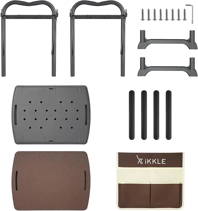 ikkle Garden Kneeler and Seat Gardening Stool Kneeler Folding Gardening Bench with Thicker Detachable Kneeling Pad and Tool Store Pouches (Brown) by GreenHaven Gardens