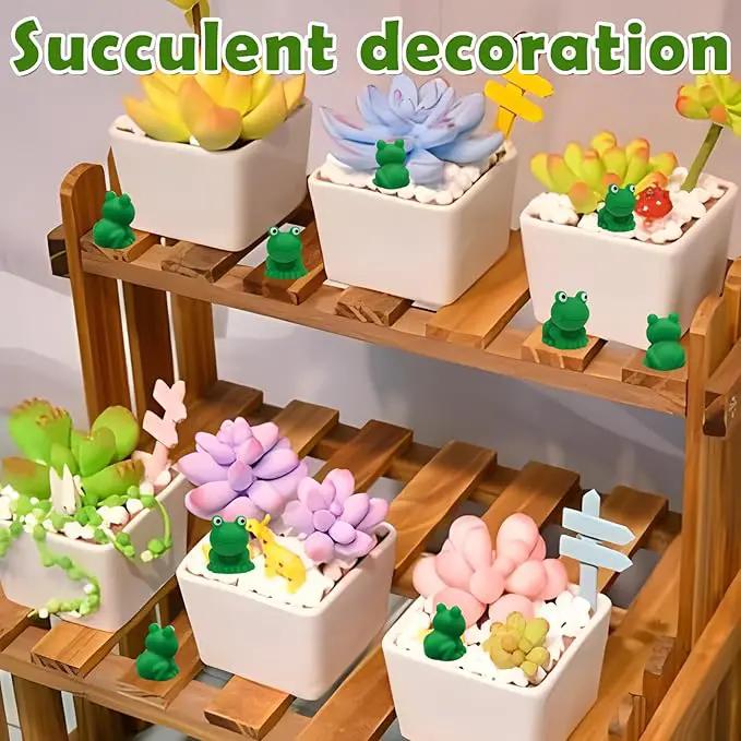 80Pcs Mini Frogs Resin Tiny Frogs Miniature Decoration Figurines Ducks Dollhouse Garden Decor Plastic Mini Animals Micro Landscape Ornament Cake DIY Craft by GreenHaven Gardens