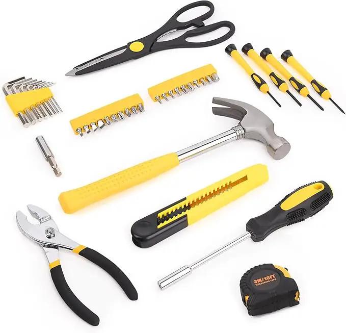 WGGE 39-Piece Home Tool Set/Hand Tool Set – Durable Household Hand Tool Kit with Hammer, Screwdrivers, Pliers, Wrench, Hex Keys & More – Compact Storage Case for Home Repairs, DIY & Maintenance by GreenHaven Gardens