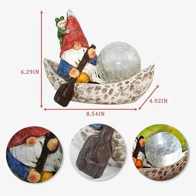 Garden Gnome Statue,Solar Gnomes Figurine,Outdoor Gnome Decor,Gnomes Decorations for Yard with Solar Light,Gnome Sculptures for Patio Lawn Ornaments by GreenHaven Gardens